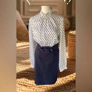 VENUS white & black polka dot dress